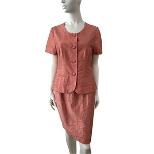 Vintage Custom Made Silk Dupioni Skirt Suit